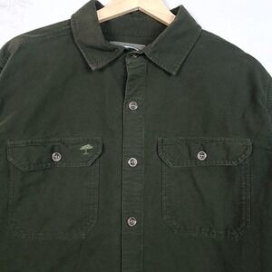 Arborwear Shirt Mens Large Green Timber Chamois Long Sleeve Button Up Workwear